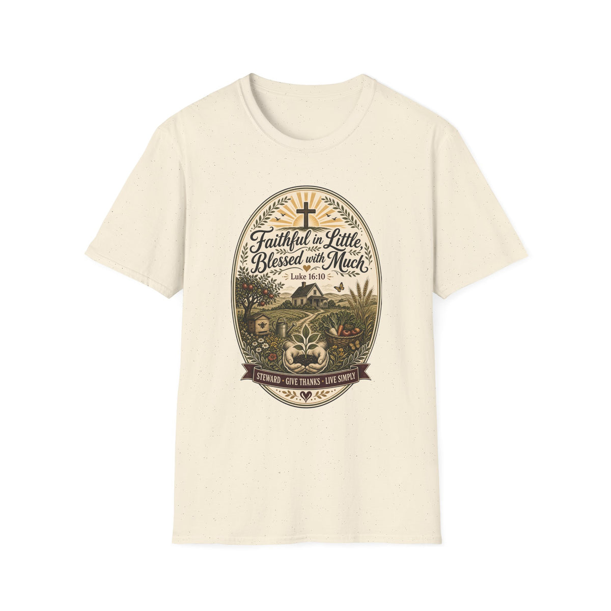 Faithful in Little Tee — "Blessed with Much" Christian T-Shirt (Luke 16:10)