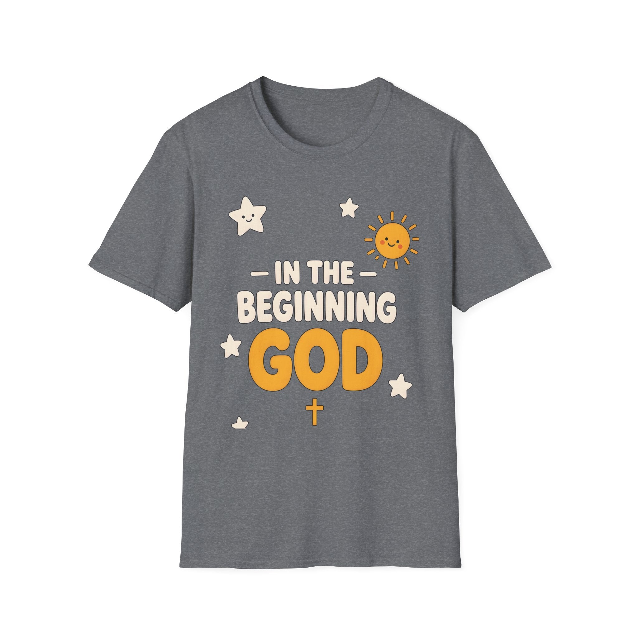 "In the Beginning God" Cute Sunny Faith Graphic