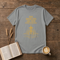 Minimalist serif lettering reading His mercies are new every morning on a Sport Grey unisex T-Shirt