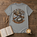 Western lawman emblem with cowboy hat, sheriff star, gun belt, lariat and rifle on a Sport Grey unisex T-Shirt