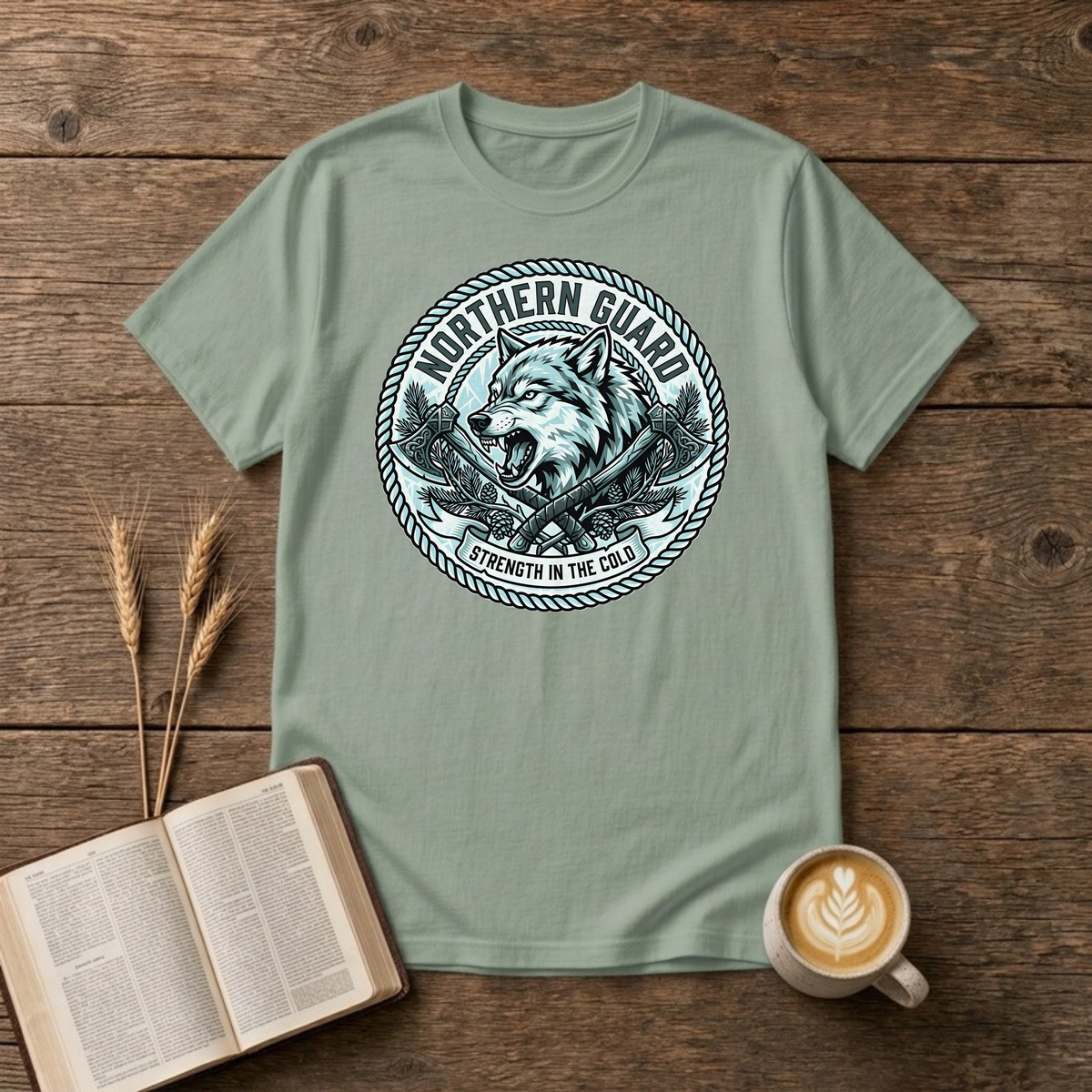 Northern Guard Wolf T-Shirt, Sage, Lantrum