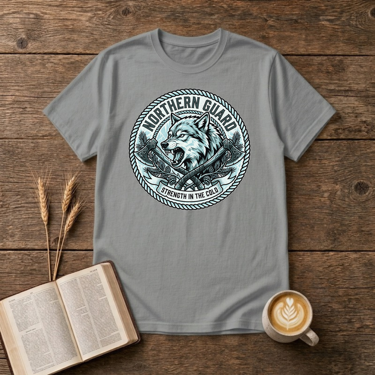 Northern Guard Wolf T-Shirt, Sport Grey, Lantrum