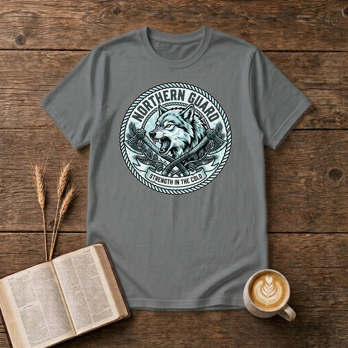 Northern Guard Wolf T-Shirt, Graphite Heather, Lantrum