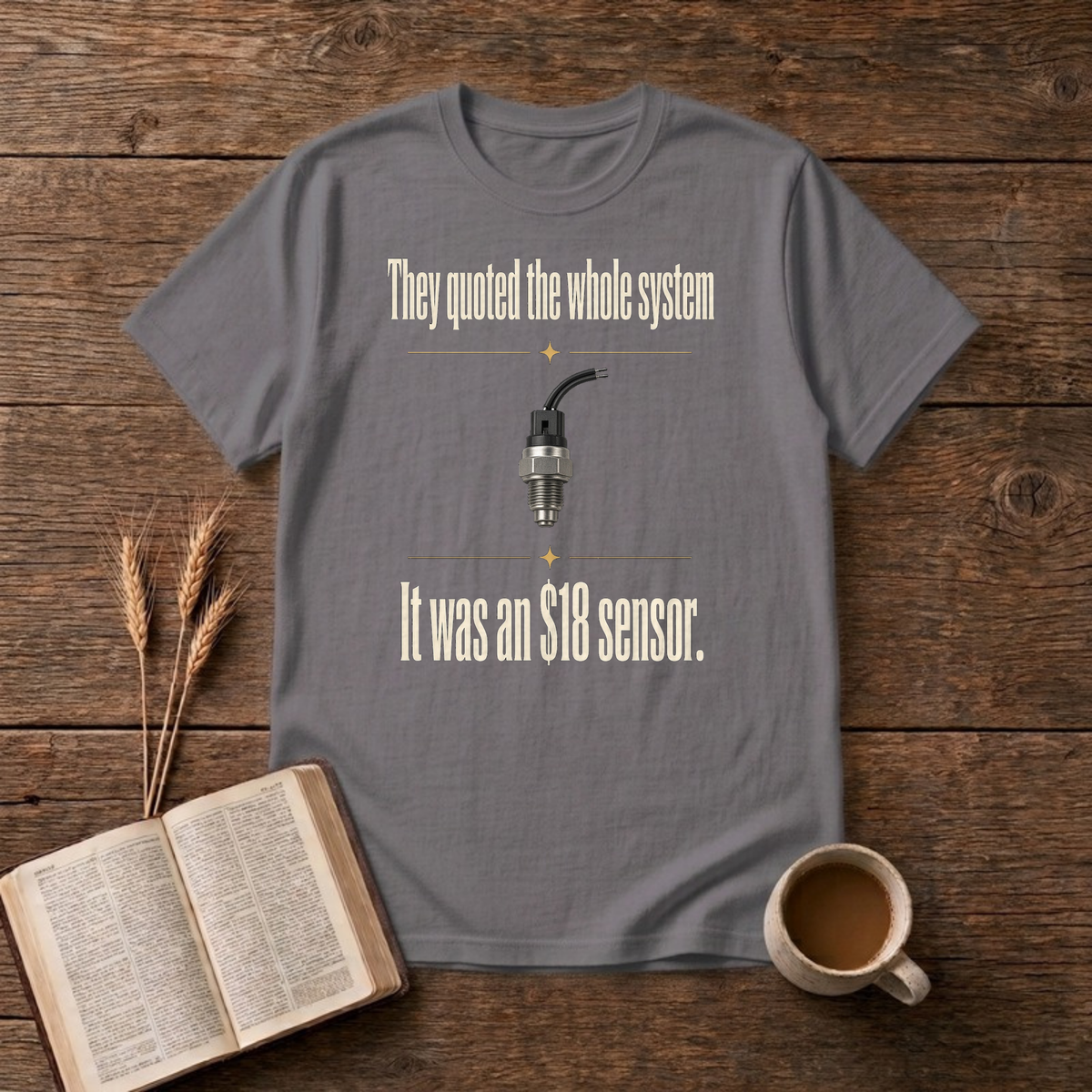 They Quoted The Whole System Funny Mechanic T-Shirt, Charcoal, Lantrum